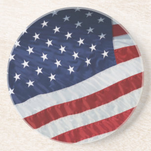 United Stater Flagga Underlägg Sandsten