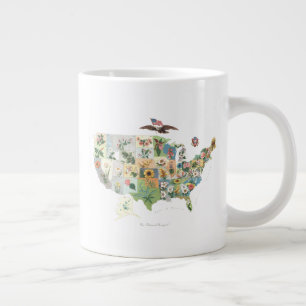 United Stater Flower Karta - vår nationalBouquet Jumbo Mugg