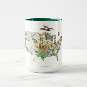 United Stater Flower Karta - vår nationalBouquet Mugg