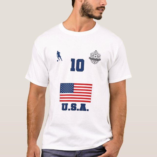 United Stater Football Soccer Team USMNT 10 T Shirt (Framsida)