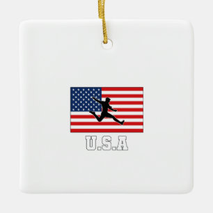 United Stater Football SoccTeam USMNT Julgransprydnad Keramik