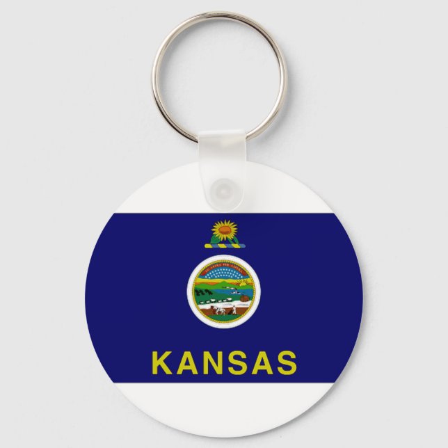United Stater Kansas Flagga Nyckelring (Framsida)