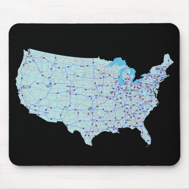 United Stater Karta Mousepad Musmatta (Framsidan)