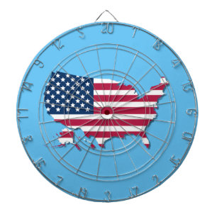 United Stater Karta och Flagga Red White och Blue Darttavla