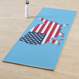 United Stater Karta och Flagga White Red Blue