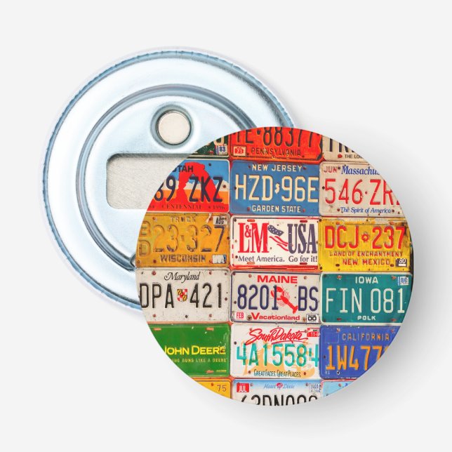 United Stater Licence Tallrikar Art America Flasköppnare (Framsidan)