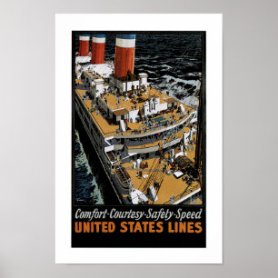 United Stater Line's Leviathan Aft View Poster