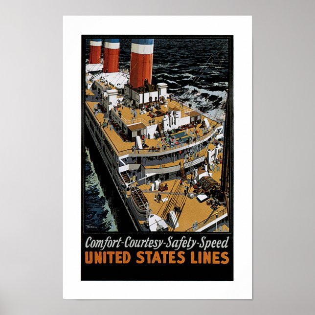 United Stater Line's Leviathan Aft View Poster (Framsidan)