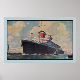 United Stater Linjer SAmerica aquarelle Poster