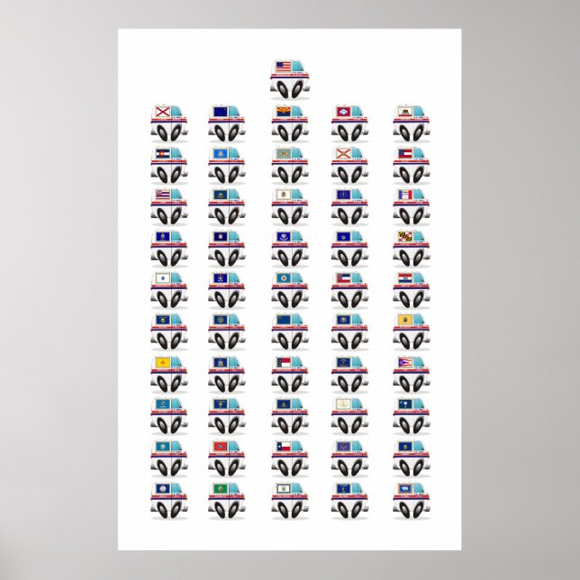 United Stater Mail Lastbilar Poster (Framsidan)