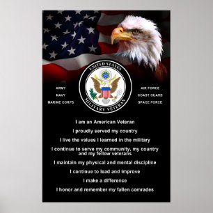 United Stater Military VETERAN Creed Poster