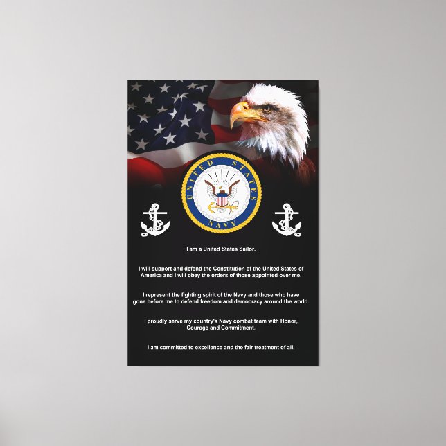 United Stater Navy SAILORS Creed Canvastryck (Framsida)