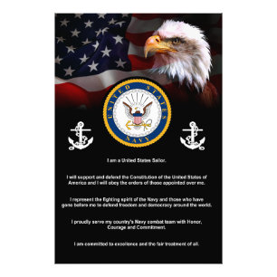 United Stater Navy SAILORS Creed Fototryck