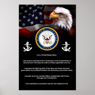United Stater Navy SAILORS Creed Poster