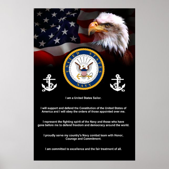 United Stater Navy SAILORS Creed Poster (Framsidan)