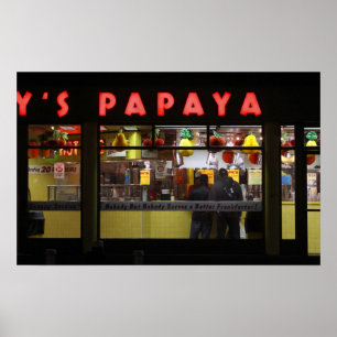 United Stater, New York. Gråttets Papaya: fönster Poster