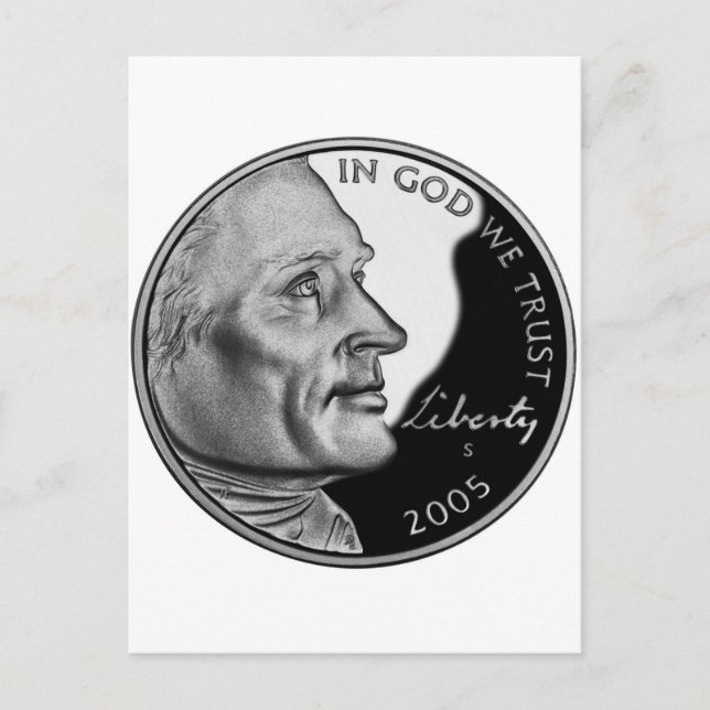 United Stater Nickel Vykort (Framsida)