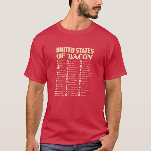 United Stater of Bacon - Funny Tee (Framsida)