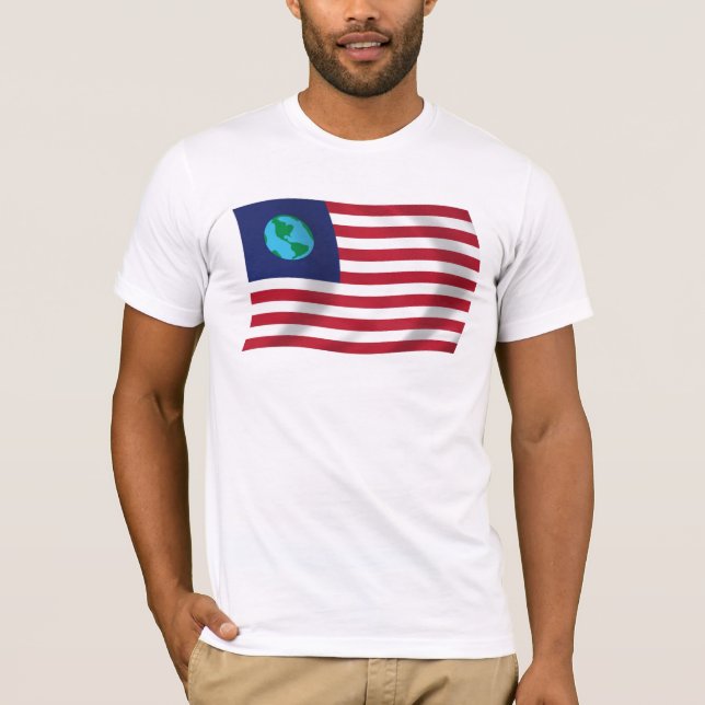 United Stater of Earth Flagga Shirt T-shirt (Framsida)