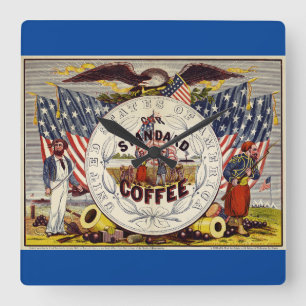 United Stater our Standard Coffee Fyrkantig Klocka