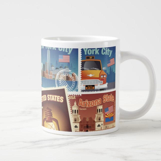 United Stater Postage Frimärke Jumbo Mugg (Höger)