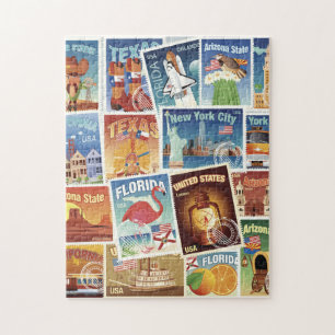 United Stater Postage Frimärke Pussel
