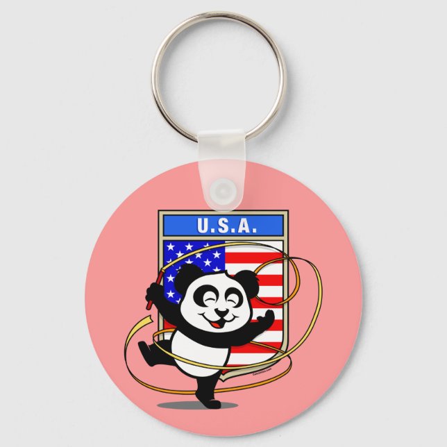 United Stater Rhythmic Gymnastics Panda Nyckelring (Framsida)