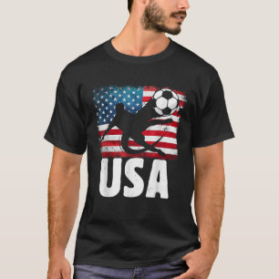 United Stater Soccer Player Flagga Jersey USA Foot T Shirt