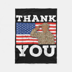 United Stater Soldier Patriot Veteran USA flagga M Fleecefilt