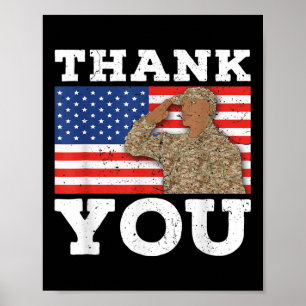 United Stater Soldier Patriot Veteran USA flagga M Poster