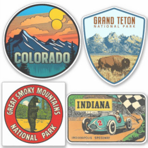 United Stater Vintage Stil Travel Stickers Klistermärken