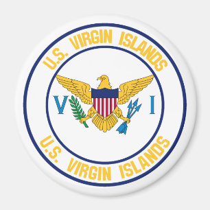 United Stater Virgin Islands Round Emblem Magnet