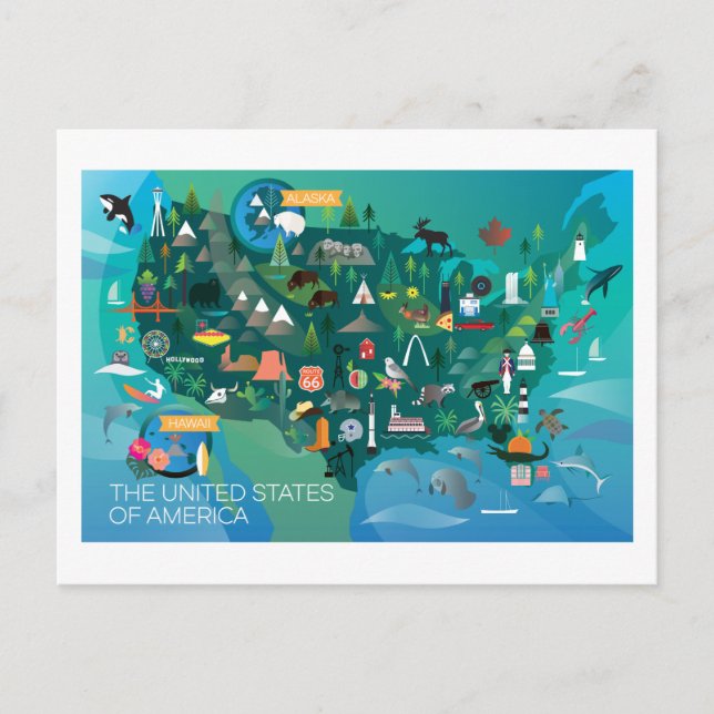 United Stater vycard Vykort (Framsida)