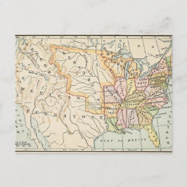 United States 1830 Historical Map Illustration Helg Vykort