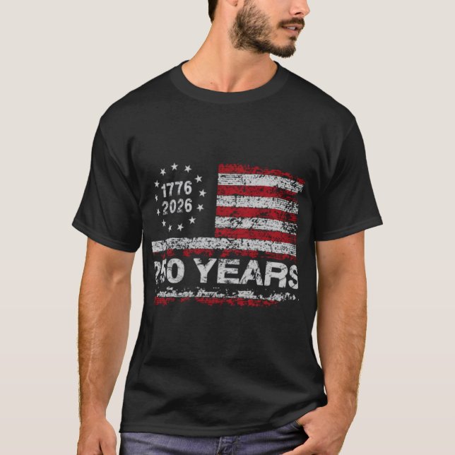 United States 250th Anniversary Birthday Retro USA T Shirt (Framsida)