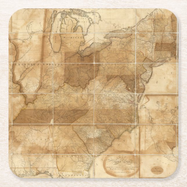 United States 39 Underlägg Papper Kvadrat (Framsidan)