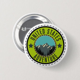 United States Adventure logotyp Klassisk rund klis Knapp