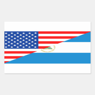 United States Amerika nicaragua halv flagga USA Rektangulärt Klistermärke