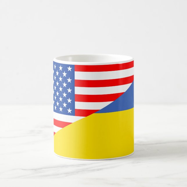 United States Amerika ukraine halv flagga USA Kaffemugg (Center)