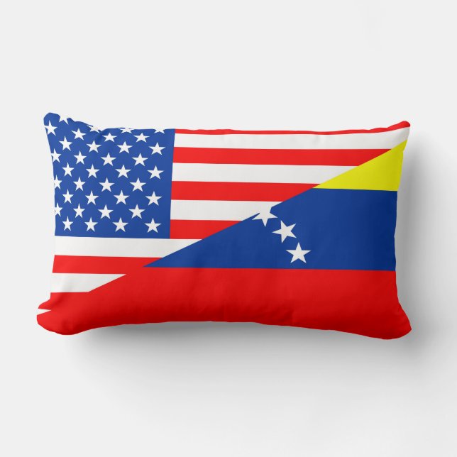 United States Amerika venezuela halv flagga USA Lumbarkudde (Framsida)
