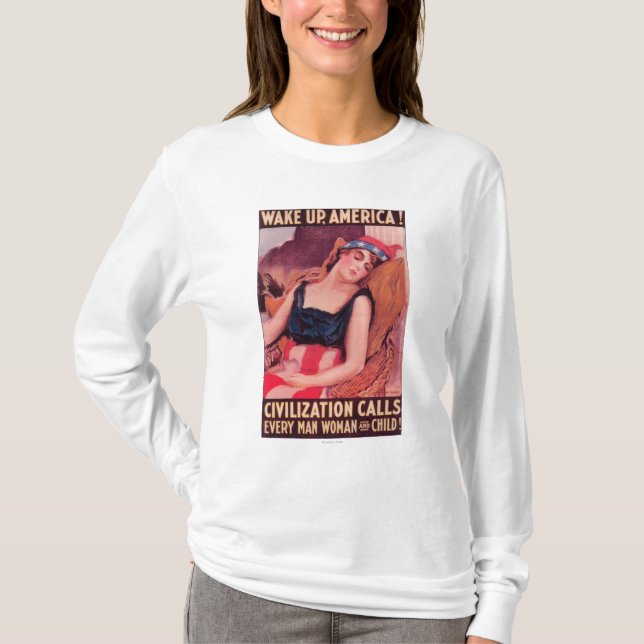 United States av AmericaWar befordrings- II T-shirt (Framsida)