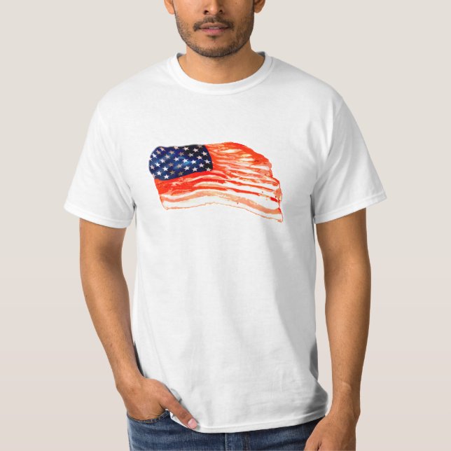 United States av bacon Tee Shirt (Framsida)