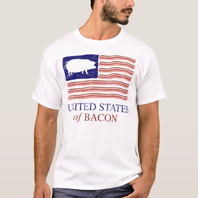 United States av den bekymrade T-tröja för bacon Tee (Framsida)