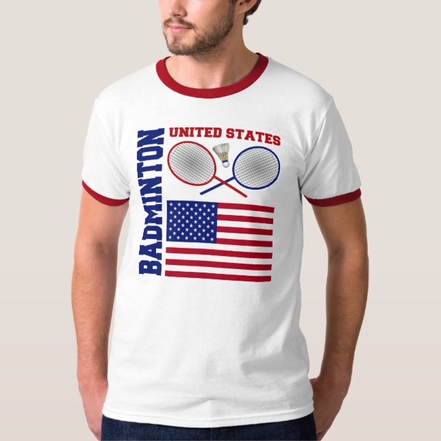 United States Badminton T-shirt (Framsida)