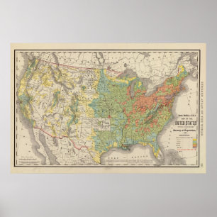 United States befolkningtäthet, 1890 Poster