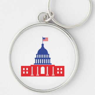 united states capitol rund silverfärgad nyckelring