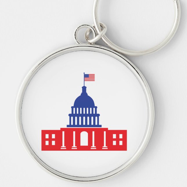 united states capitol rund silverfärgad nyckelring (Framsidan)