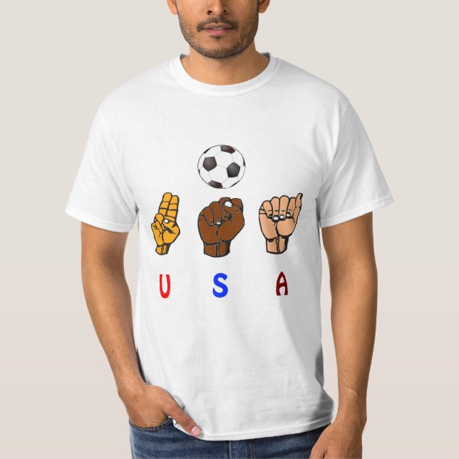 United States dövt kvinna lag för fotboll för T-shirt (Framsida)