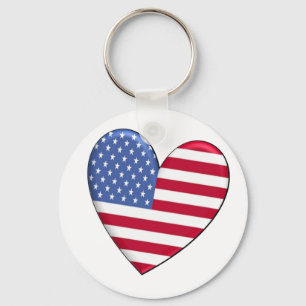 United States hjärtaflagga Keychain Nyckelring