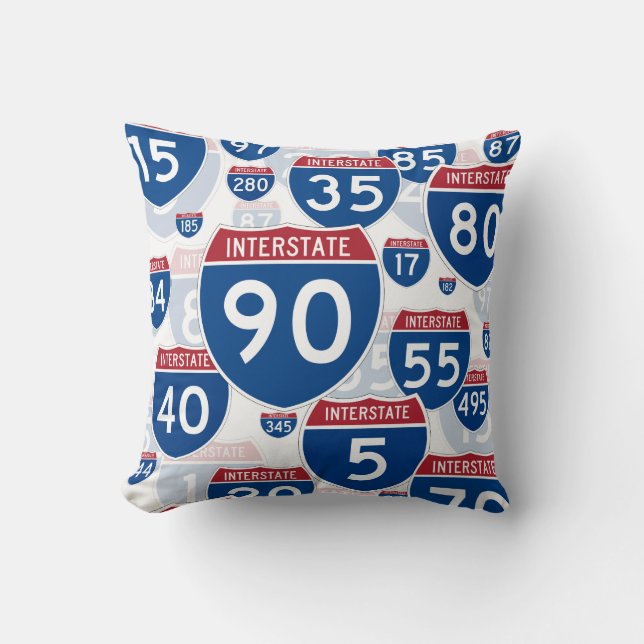 United States Interstate huvudvägtecken Kudde (Framsida)